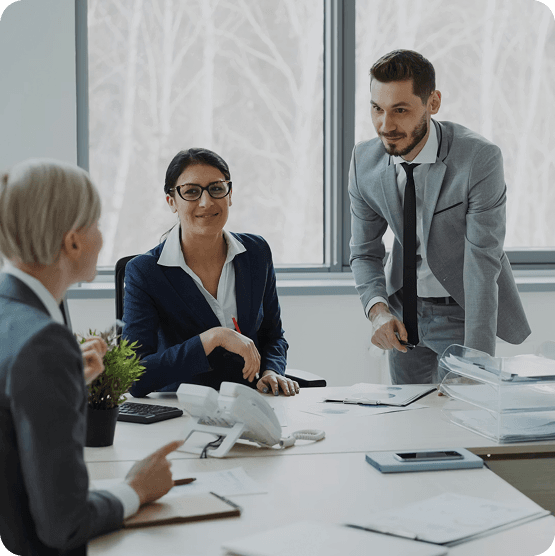 Accident Professionals team meeting with a client